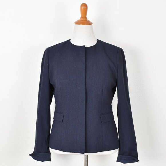 Hugo Boss Jackets & Blazers - Hugo Boss Jalesana Hidden Button Wool Blazer Navy - 10